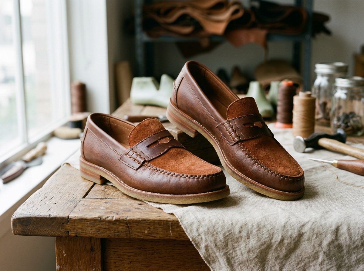 Mocassins et Loafers en Cuir Souple Cousus Main